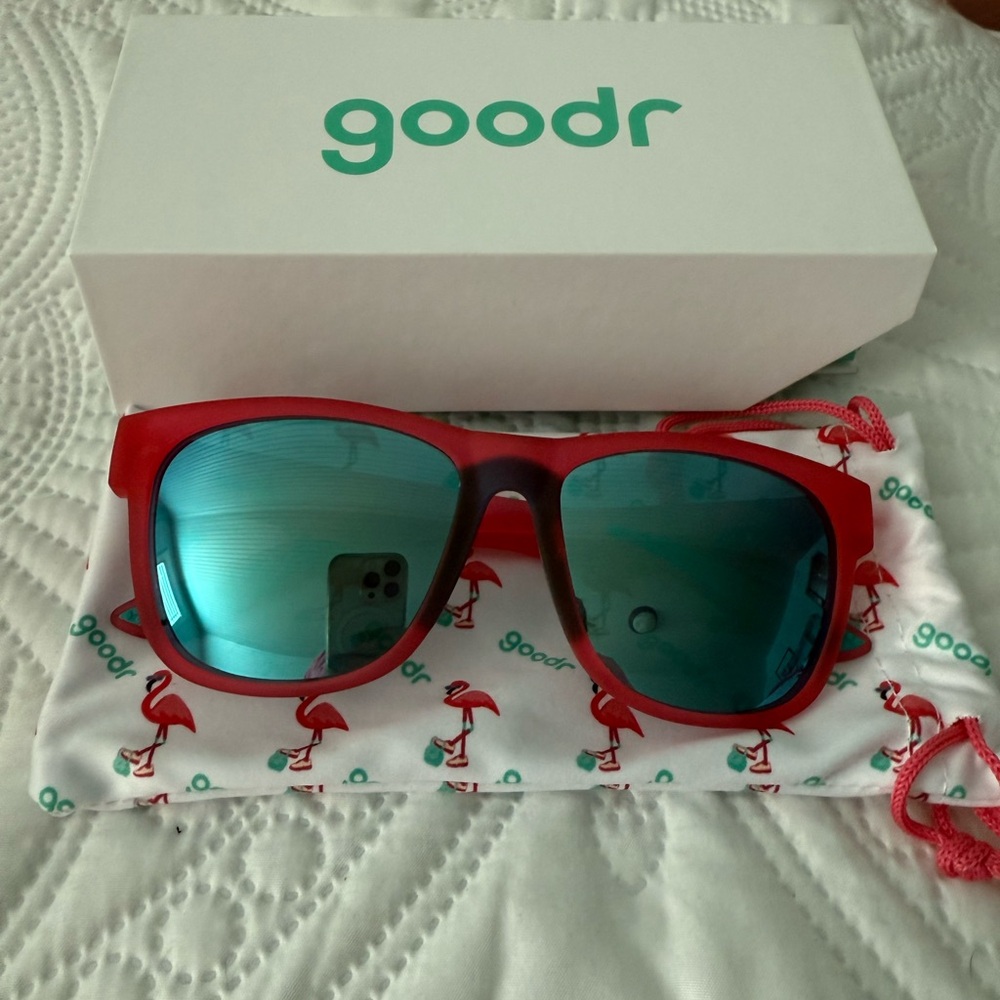 Goodr Red Sunglasses with Blue Lenses